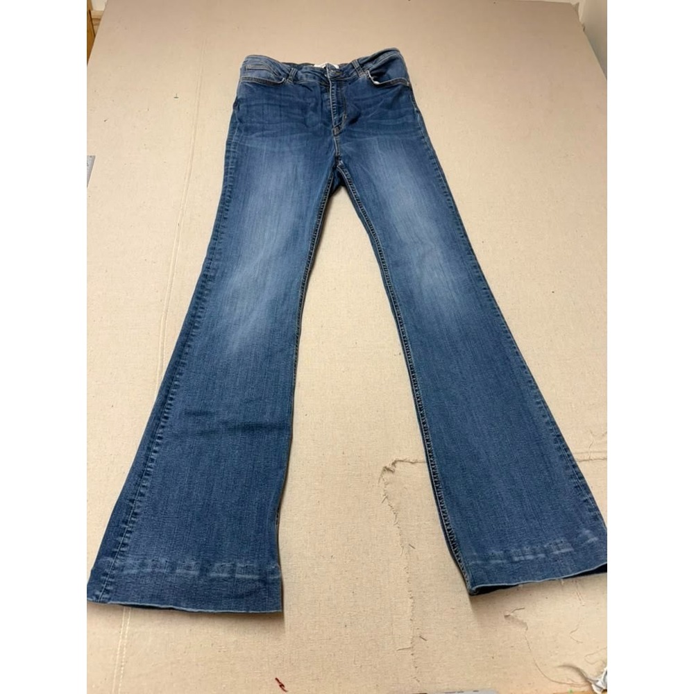 Zara Woman Premium Denim Flare Jeans Blue Size 32 [A54]